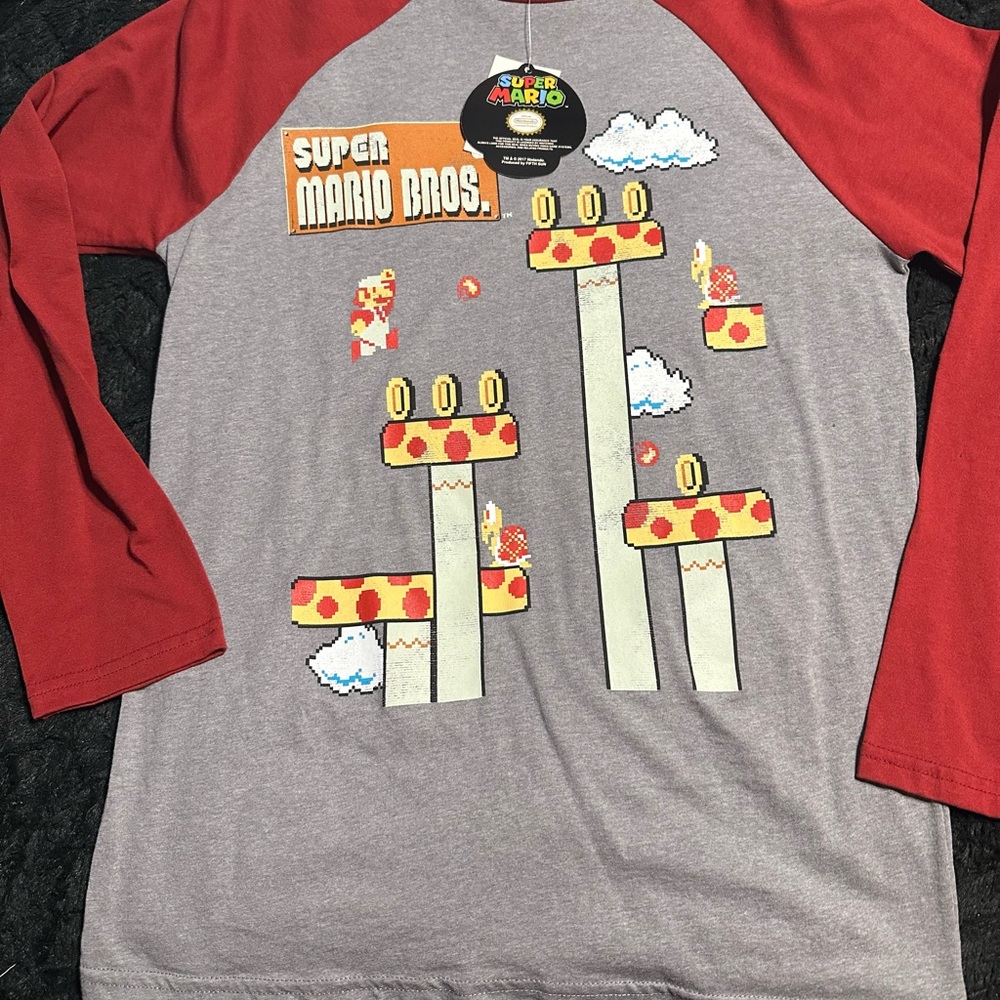 Super Mario Bros Long Sleeve T Shirt Small Medium